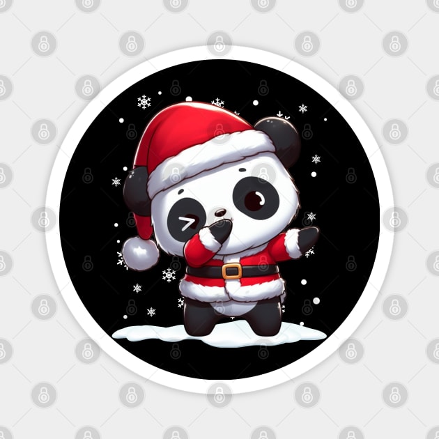 Panda Dabbibg Dab Funny Panda Bear Christmas Santa Claus Magnet by AE Desings Digital